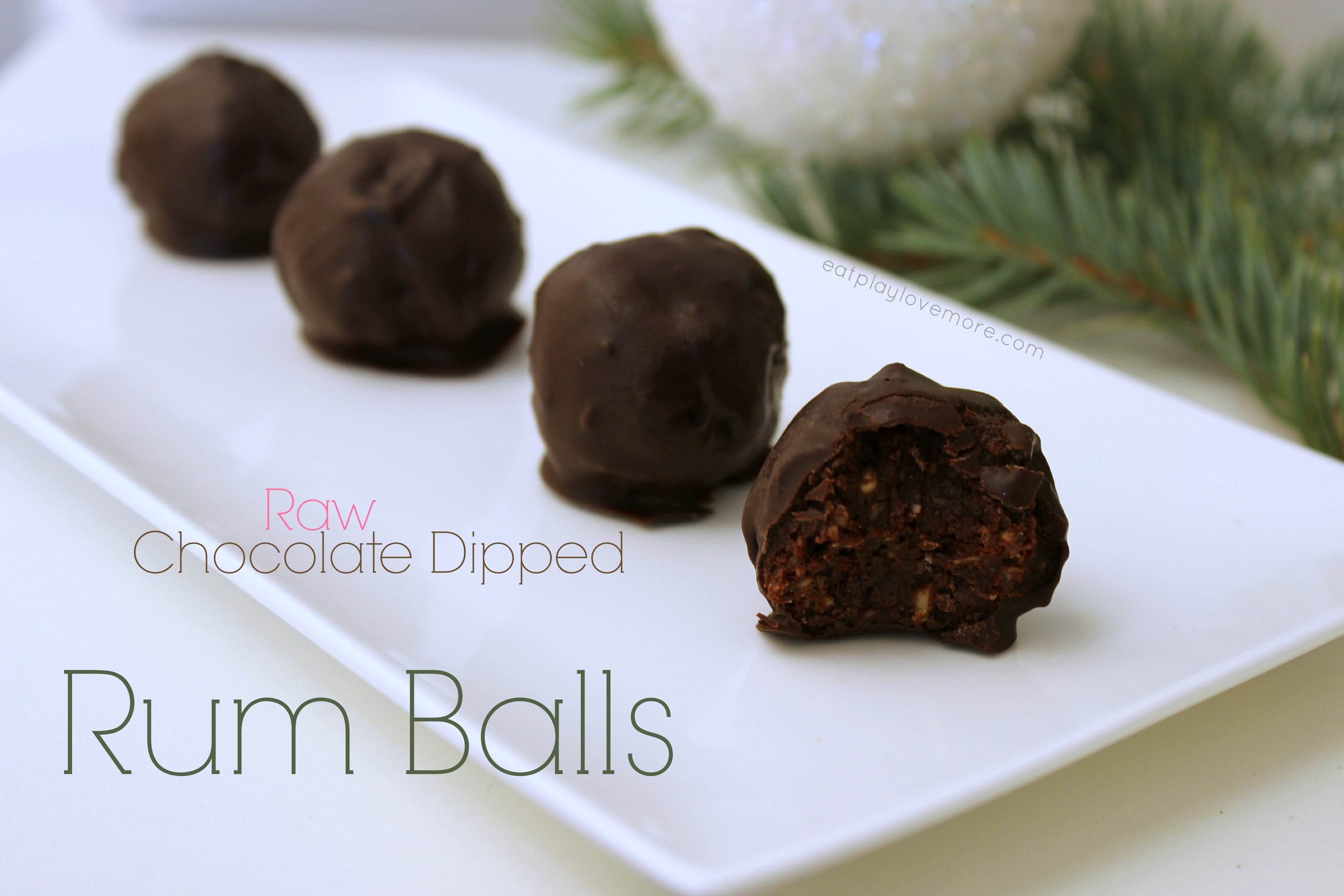 Raw Chocolate Dipped Rum Balls